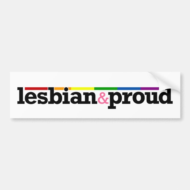 Lesbian&proud Weiß-Autoaufkleber Autoaufkleber (Vorne)