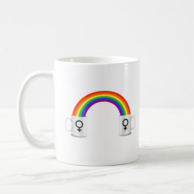 Lesbian Rainbow Coffee Date Kaffeetasse (Links)