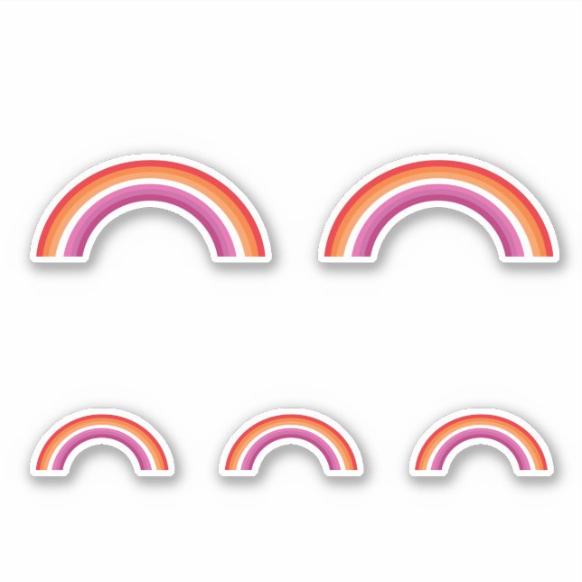 Lesbian Rainbow Sunset Aufkleber (Vorderseite)