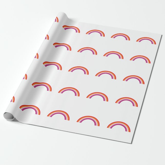 Lesbian Rainbow Sunset Geschenkpapier (Ungerollt)
