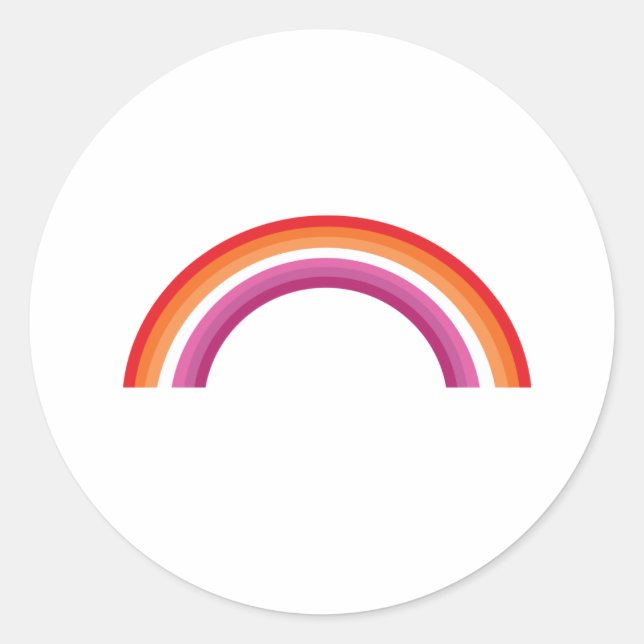 Lesbian Rainbow Sunset Runder Aufkleber (Vorderseite)