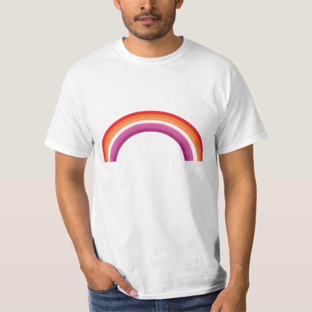 Lesbian Rainbow Sunset T-Shirt (Vorderseite)