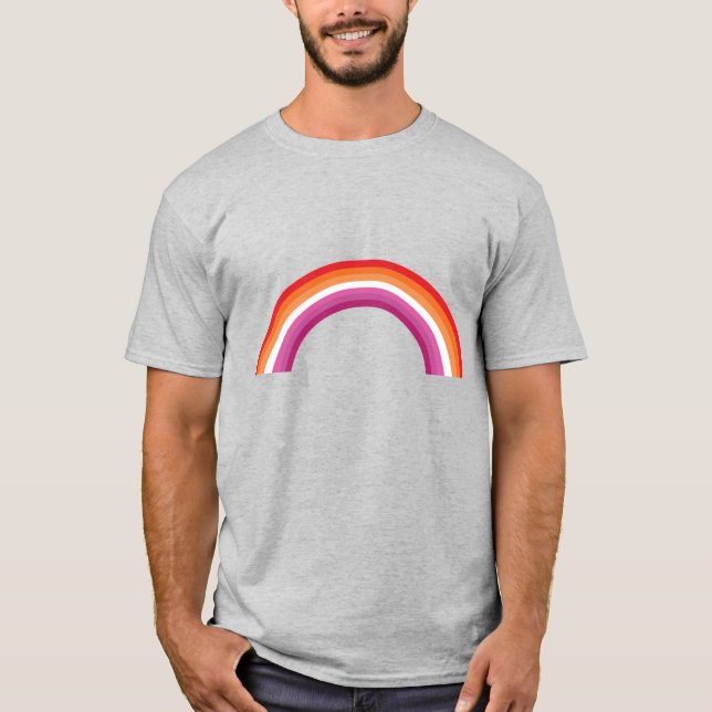 Lesbian Rainbow Sunset T-Shirt (Vorderseite)