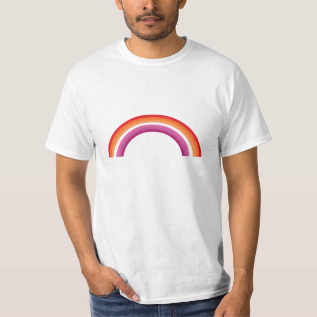 Lesbian Rainbow Sunset T-Shirt (Vorderseite)