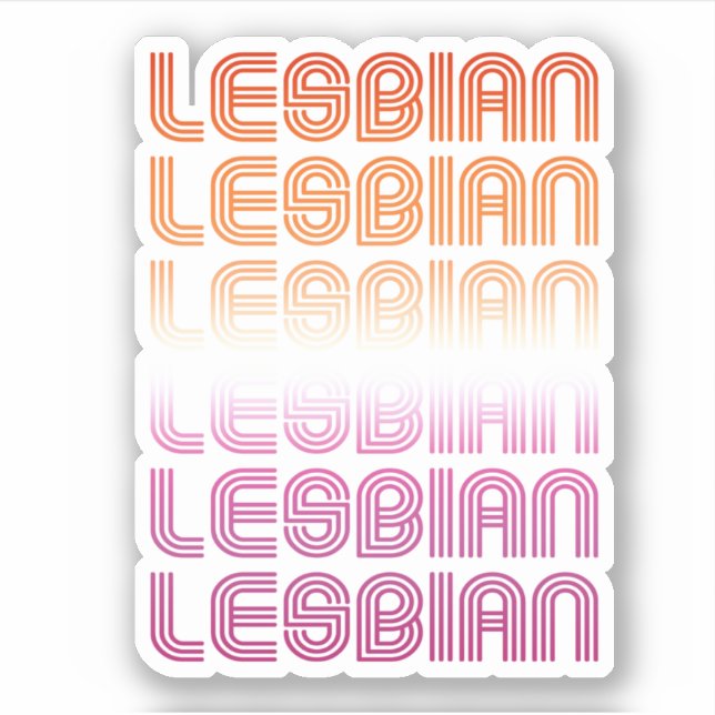 Lesbian Retro Muster Design Aufkleber (Vorderseite)