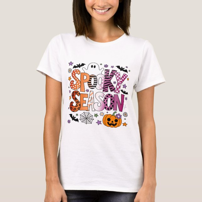 Lesbian Spooky Season Halloween T-Shirt (Vorderseite)