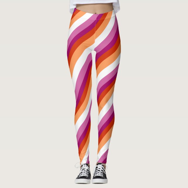 Lesbian Stripes | Lesbian Pride  Leggings (Vorderseite)