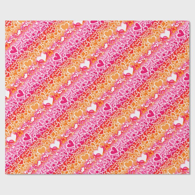 Lesbian Sunset Pride Squiggle Geschenkpapier (Flach)