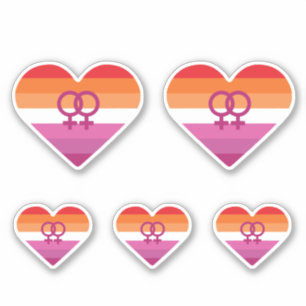 Lesbian Sunset WLW Herz Aufkleber