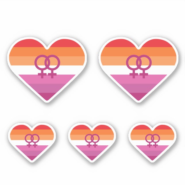 Lesbian Sunset WLW Herz Aufkleber (Vorderseite)