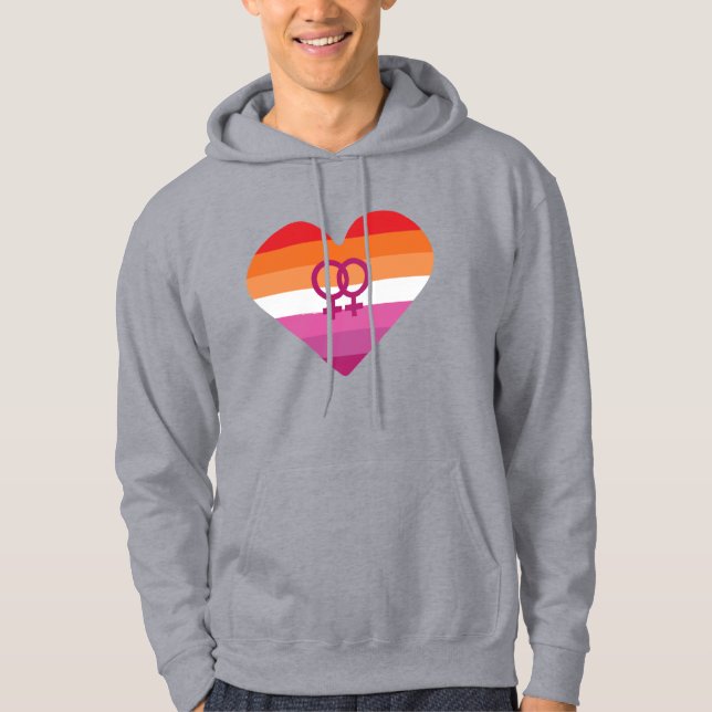 Lesbian Sunset WLW Herz Hoodie (Vorderseite)