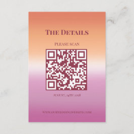 Lesbian Wedding Photo Pride Flag Gradient QR Code Begleitkarte