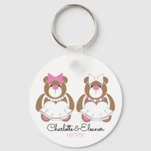 Lesbian Wedding Teddy Bar Brides Schlüsselanhänger