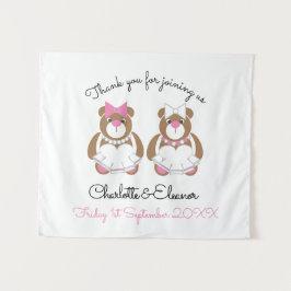 Lesbian Wedding Teddy Bar Brides Wandteppich