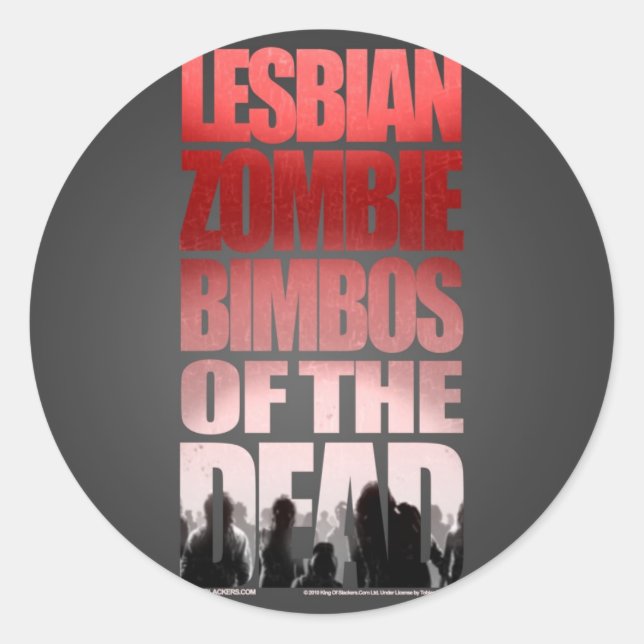 Lesbian Zombie Bimbos vom toten Aufkleber (Vorderseite)