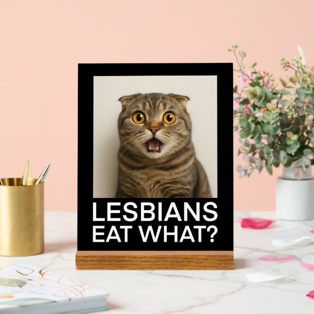 Lesbians Eat What Funny Acrylschild (Hochzeit)