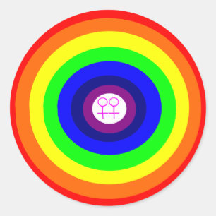 Lesbians Rainbow-Aufkleber Runder Aufkleber