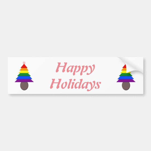 Lesbians Rainbow Weihnachtsbaum und Geschenke Autoaufkleber (Vorne)