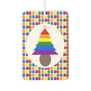 Lesbians Rainbow Weihnachtsbaum und Geschenke Autolufterfrischer