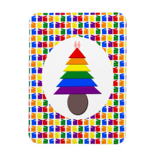 Lesbians Rainbow Weihnachtsbaum und Geschenke Magnet