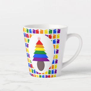 Lesbians Rainbow Weihnachtsbaum und Geschenke Milchtasse