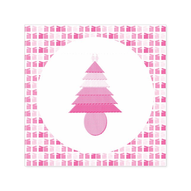 Lesbians Rainbow Weihnachtsbaum und Geschenke Permastempel (Design)