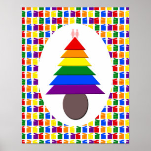Lesbians Rainbow Weihnachtsbaum und Geschenke Poster