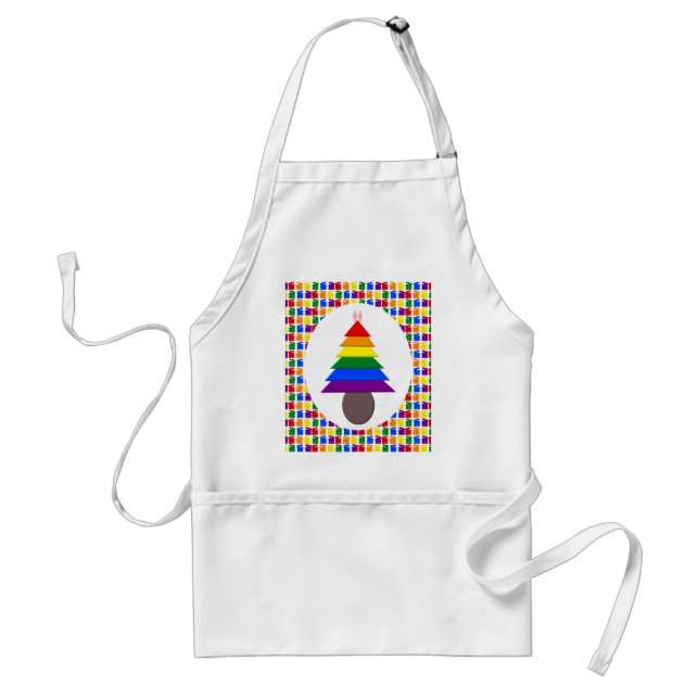 Lesbians Rainbow Weihnachtsbaum und Geschenke Schürze (Vorne)