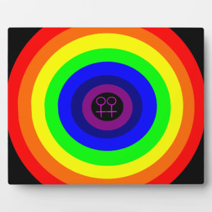 Lesbians Round Rainbow Plaque Fotoplatte