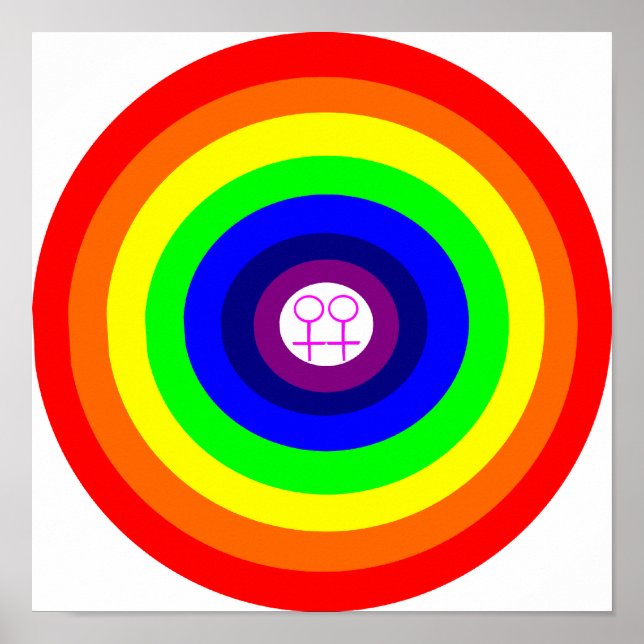 Lesbians Round Rainbow Poster (Vorne)