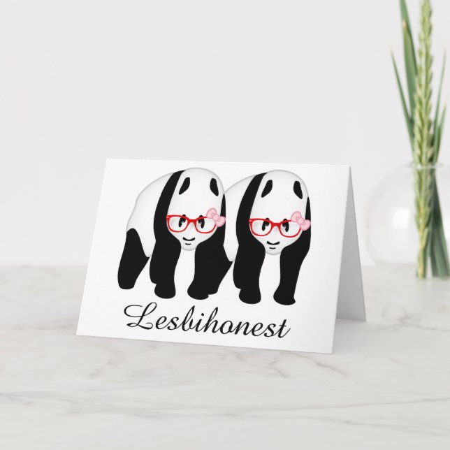 LESBIHONEST pandas Karte (Vorderseite)