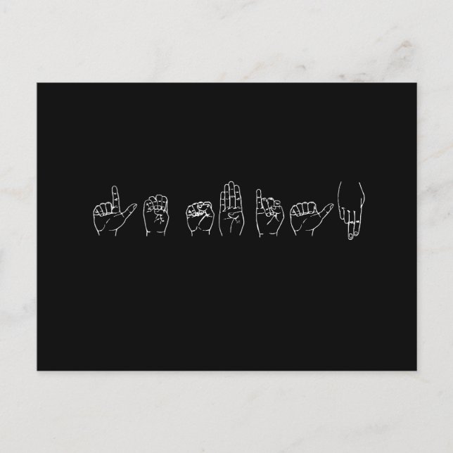 Lesbisch in Gebärdensprache (Lieferwagen-Zeile) Postkarte (Vorderseite)