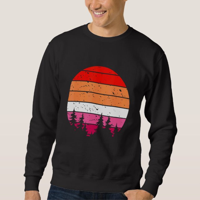 Lesbisch Retro Sunset Gay and Lesbian Pride Lgbt G Sweatshirt (Vorderseite)