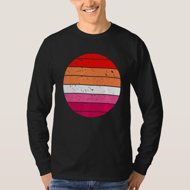 Lesbisch Retro Sunset Gay and Lesbian Pride Lgbt G T-Shirt (Vorderseite)