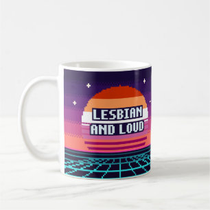Lesbisch und Laut Stolz Pixel Tasse