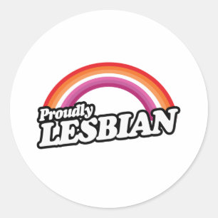 Lesbisch und Stolz Runder Aufkleber