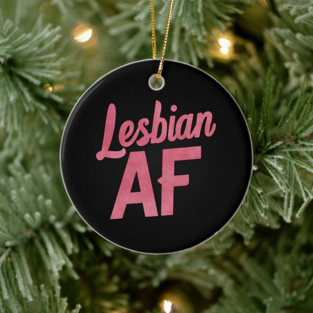 Lesbische AF Blume LGBT Pride Gay Liebe Parade Keramik Ornament (Baum)