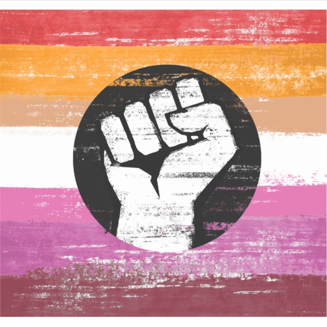 Lesbische bemalte Protestflagge Aufkleber (Vorderseite)