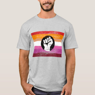 Lesbische bemalte Protestflagge T-Shirt