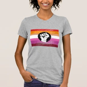Lesbische bemalte Protestflagge T-Shirt