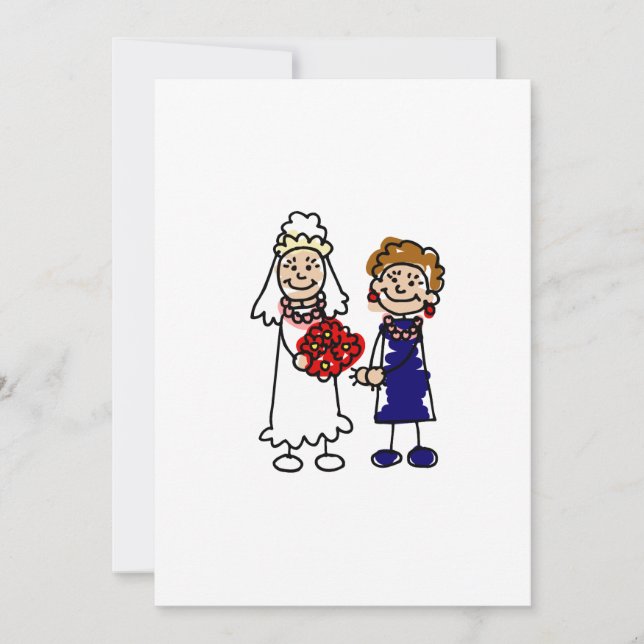 Lesbische Braut der Hochzeits-eine Einladung (Vorderseite)