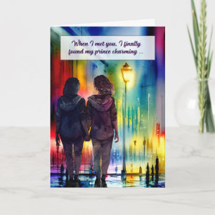 Lesbische Ehefrau Gay Anniversary Rainbow Karte