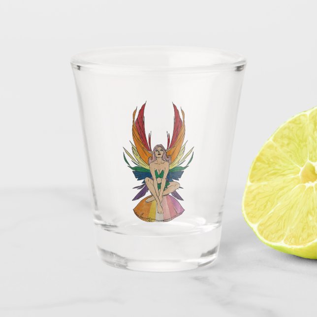 Lesbische Feen Schnapsglas (Vorderseite)