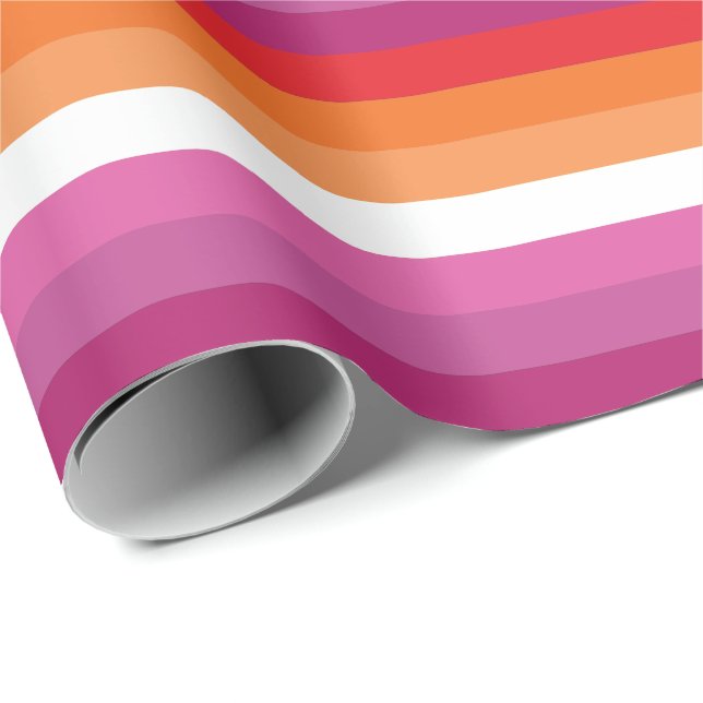Lesbische Flagge Geschenkpapier (Rolleneckpunkt)