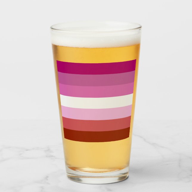 Lesbische Flagge Glas (Vorne (Gefüllt))