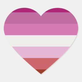 Lesbische Flagge Herz-Aufkleber