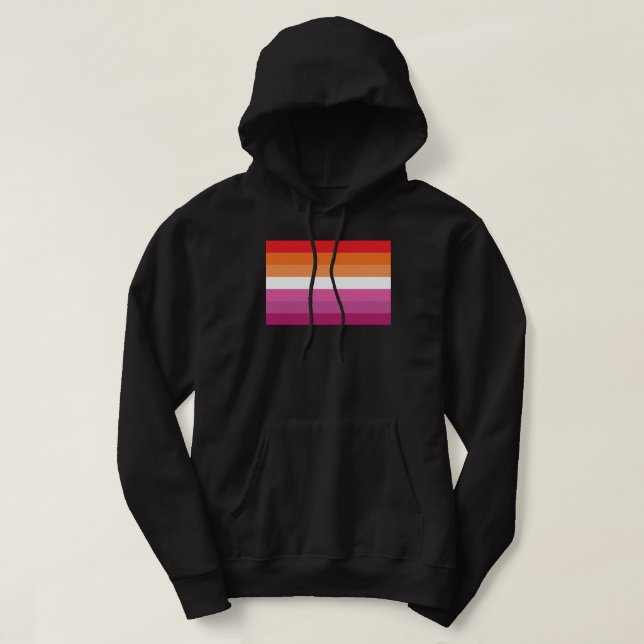 Lesbische Flagge Hoodie (Design vorne)