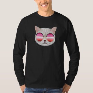 Lesbische Flagge Katze Orange Pink Lesbische Stolz T-Shirt