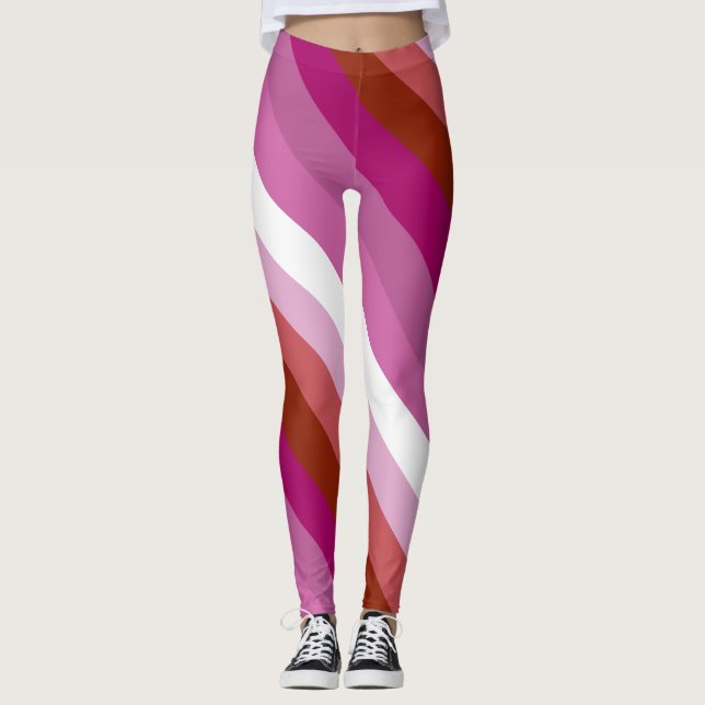 Lesbische Flagge Leggings (Vorderseite)
