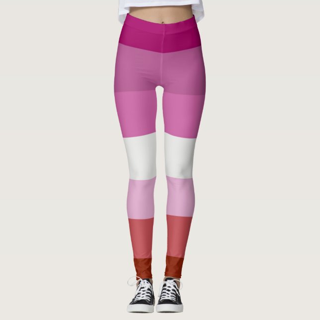 Lesbische Flagge Leggings (Vorderseite)
